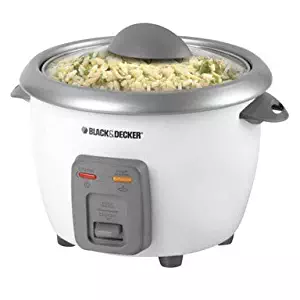 Black & Decker Rice Cooker 6 Cups Of Cooked Rice White Base With Gray Accents