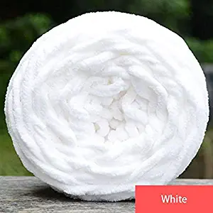 Niome Soft Knitting Chunky Towelling Wool Ball Skein Scarf Yarn Pure Color Cute 100g White