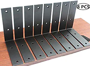 8 PCS L 6" x H 6" x W 1.5", 5mm Thick Heavy Duty Metal Wall Brackets Steel L Bracket for Hanging DIY Storage Or Decorative Shelving - Hang a Bookshelf Or Industrial Shelves - Shelf Supports