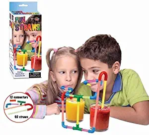 Build Your Own Straw Kit 92 Straws 12 Connectors - Fun Personalize Reusable Colored Educational Toy