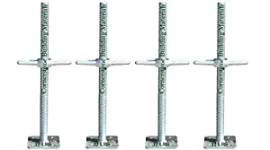 4 Scaffold Screw Jack Galvanized 24" X 1-3/8" with A Large Wing Nut for Adjust Scaffolding Frames