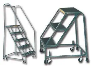 Ballymore/Garlin Enterprises, Ladder with Handrails - 24 in Wide Steps, H626, Steps: 6, Top Step: 57", Overall: 87", Base W X L: 30 X 43", Wt. (Lbs.): 83, Option: SerratedGrating (G), 626