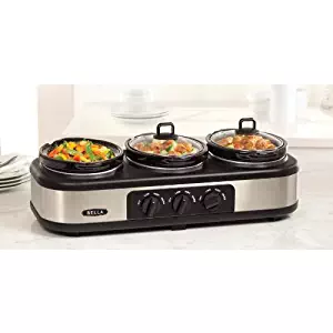 Bella 1.5-quart Stainless Steel/black Rectangle 3 Slow Cooker