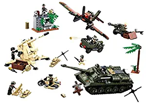 SlubanKids Army Building Blocks WWII Series Battle of Kursk Building Toy Army Fighter Jet & Tank 998 Pc Set | Indoor Games for Kids