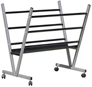 Art Expo Metal Art Professional Print Rack, Holds Posters, Prints, Canvas Art for Shows & Storage, Mobile with Rolling Casters Size 22"Hx34"Wx6"D