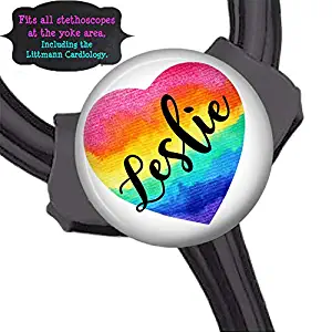 Yoke Stethoscope Tag - Rainbow Heart - Steth ID Tag/Nurse/RT/LPN/RN/Medical/Nurse Gift/LBGT/Pride