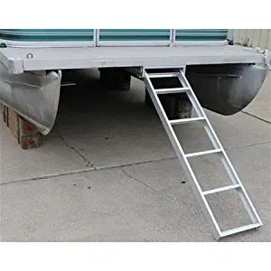 RecPro Marine Pontoon Boat 5 Step Extra Long Under Deck Mount SELF Storing Ladder AL-UDL5