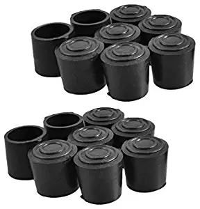 Flyshop 1-1/4" 32mm Nonslip Chair Leg Caps Feet Pads Rubber Tips Floor Protectors Round Furniture Table Covers 16Pcs