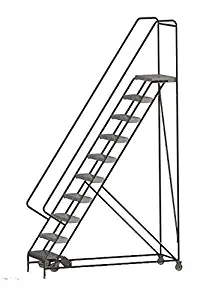 Tri-Arc WLAR110244 - Rolling Ladder 10 Step Aluminum Ribbed