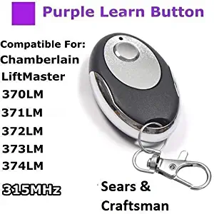 Control Transmitter Fit LiftMaster 370LM 371LM 372LM 373LM Craftsman 139.53753 Chamberlain 950D 953D 956D Compatible with Sears Garage Door Openers with Purple Learn Button 315MHz