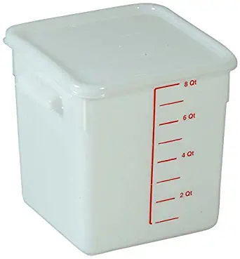 Rubbermaid Commercial Products FG9F0600WHT Polyethylene Square Space Saving Container, White (Pack of 6)