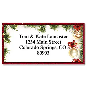 Christmas Twilight Personalized Return Address Labels – Set of 144, Large, Self-Adhesive, Flat-Sheet Labels with Border, by Colorful Images