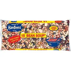 Pack of 4 Hambeens W/Seasoning packet original Dried 15 Bean Soup, 20 oz - High Fiber, Low Fat