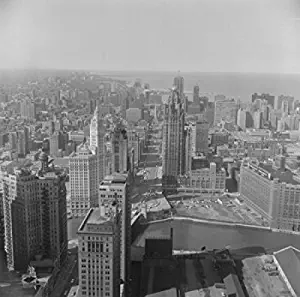 USA Illinois Chicago Downtown from Prudential Building Poster Print (24 x 36)