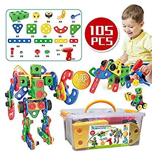 Anksono STEM Toys Kit,Toddlers Educational Construction Engineering Building Blocks Learning Set for Ages 3+ Year Old Boys & Girls by Brickyard, Best Preschool Kits Toy Creative Games & Fun Activity