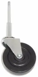 One Swivel Ladder Stem Caster with 3" Rubber Wheel for Ladder of Gate 100# Cap.