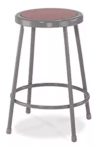 National Public Seating 6224 24" High Heavy Duty Steel Stool, Grey