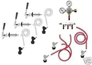 3 Tap Chrome Wall Mount Home Brew Beer Kegerator Kit (Low Flat Rate Shipping)