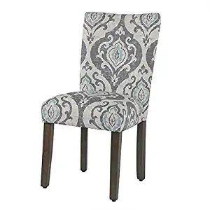 HomePop Parsons Classic Upholstered Accent Dining Chair, Set of 2, Suri Blue