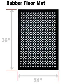 Shepherd Hardware 8104E Indoor/Outdoor Recycled Rubber Low Profile Floor Mat - 24 x 36 x 1/4 Inches, Black