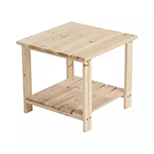 Stonegate Designs Unfinished Cedar Wood 2-Tier End/Side Table