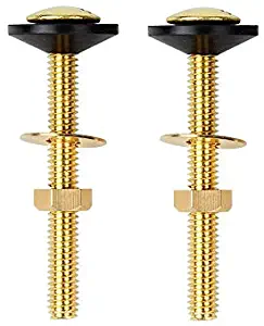 Toilet Bolt,Brass Toilet Tank Screw Fixing Bolt 3 Inch Heavy Duty Bolt with Waterproof Rubber Gasket and Brass Gasket.(2 PCS)