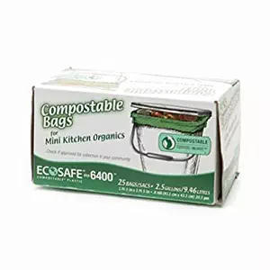 EcoSafe 2.6 Gallon Compostable EcoBio Bags, 25-Count
