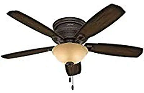 Hunter Fan Company 53355 Hunter Ambrose Indoor Low Profile Ceiling Fan with LED Light and Pull Chain Control, 52