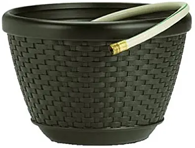 Suncast HPW100 Java Wicker 100-Foot Capacity Hose Pot