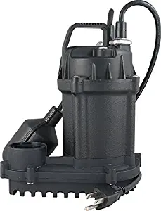 Star 3SDHL Cast Iron 1/3 HP Submersible Sump Pump with Tethered Float Switch, 50 GPM