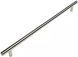 Cosmas 305-320SN Satin Nickel Cabinet Hardware Euro Style Bar Handle Pull - 12-5/8" (320mm) Hole Centers, 15" Overall Length