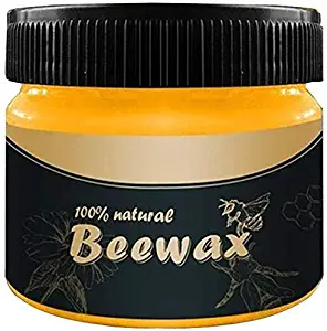 Wood Seasoning Beewax, Multipurpose Natural Wood Wax Traditional Beeswax Polish for Furniture, Floor, Tables, Cabinets (1 Pack)