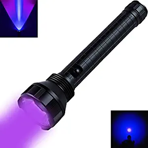 Tattu V2 Heavy-Duty UV Blacklight Flashlight 2-Cell D 3W Ultraviolet LED Lamp, Black