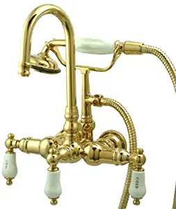 Kingston Brass CC9T2 Vintage Leg Tub Filler with Hand Shower, Polished Brass