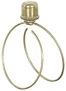 Milton Douglas Lamp Co. Clip-On Light Bulb Lamp Shade Adapter with Shade Attaching Finial Brass