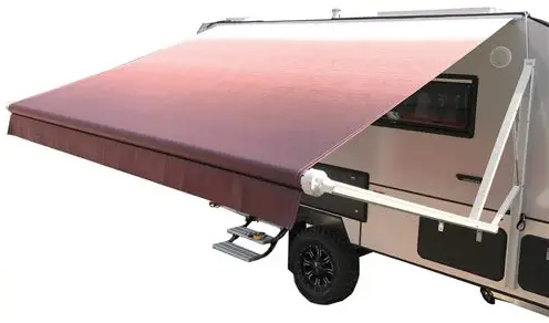 ALEKO Motorized Retractable RV Trailer Awning for Home or Camper- 21x8 Ft - Burgundy Fade