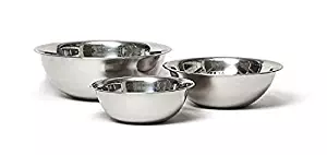 Vollrath Economy Mixing Bowl Set (1-1/2, 3 & 5-Quart, Stainless Steel)