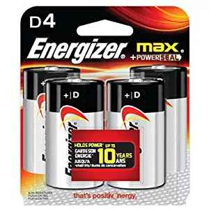 Energizer D Cell Batteries, Max Alkaline (4 Count)