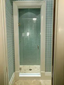 24"-28" Frameless Shower Door with Brushed Nickel or Chrome Hardware Combo