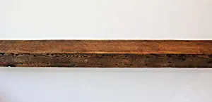 Parkco Rustic Fireplace Floating Mantel Shelf - Rustic Reclaimed Barn Wood Wall Decor. Mounting Hardware Included (48