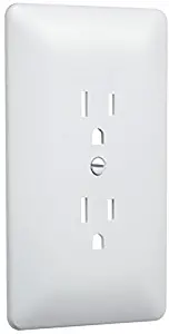 TayMac 2000W Paintable Outlet Cover Wall Plate Frame, White