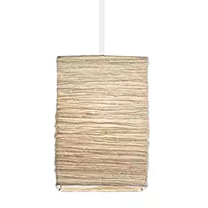 BHG Asian Rice Paper Lantern Pendant Lamp Shade Kit with 15.5' Plug-in Light Socket Cord , White