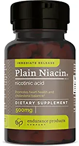 Niacin - 500mg Immediate Release Niacin(Vitamin B-3) - Nicotinic Acid 100 Tablets - Endurance Products Company