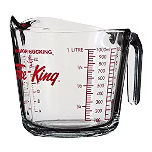 Anchor Hocking 77897 Fire-King Measuring Cup, Glass, 4-Cup