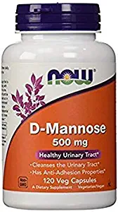 Now Foods D-mannose Healthy Urinary Tract 500 Mg 120 Veg Capsules (Pack of 1)