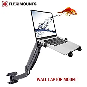 Fleximounts M10 Laptop Wall Mount 2 in 1 LCD arm for 11-17.3 inch Laptop, Notebook Tray Included or 10-24 inch Computer LCDs for Dental Clinic