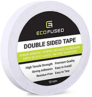 Premium Double Sided Adhesive Tape - Width: 0.4 Inch (10 mm) - Length: 55 Yards (50 m) - for Arts and Crafts, DIY and Office - Quick and Easy to Use on Paper, Glass, Plastic, Wood, Metal and Fabric